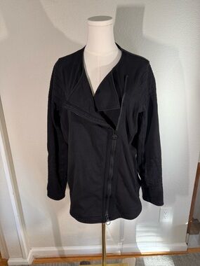 Athleta Black Moto Style Sweatshirt